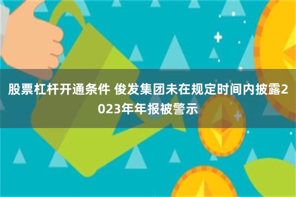 股票杠杆开通条件 俊发集团未在规定时间内披露2023年年报被警示