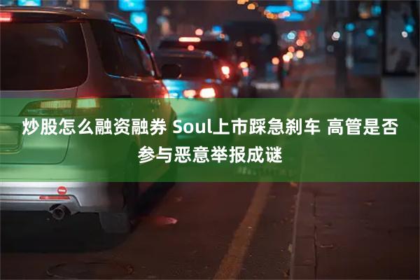 炒股怎么融资融券 Soul上市踩急刹车 高管是否参与恶意举报